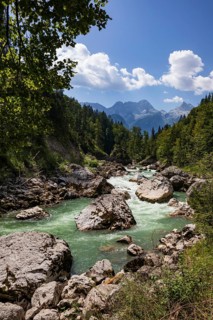 Mountain stream, Triftsteig along the Saalach near Lofer, Saalachtal, Pinzgau, Salzburg province,