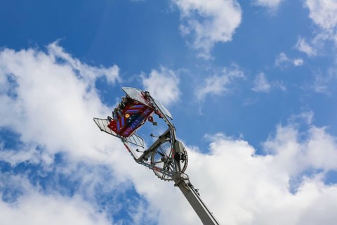 No limit carousel, fairground in Friedrichsau Ulm, folk festival, hustle and bustle, fair,