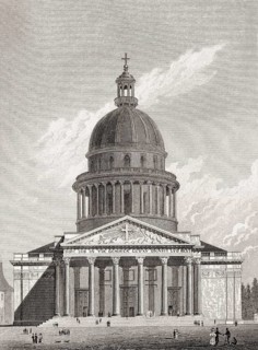 The Panthéon, Paris, antique steel engraved print, 1831