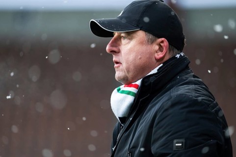 LUBIN, POLAND - DECEMBER 3, 2023: Football match Polish PKO Ekstraklasa between KGHM Zaglebie Lubin