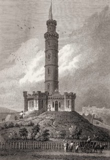 Nelson's Monument, Calton Hill, Edinburgh, Scotland, 19th century, Views in Edinburgh by J. & H. S.