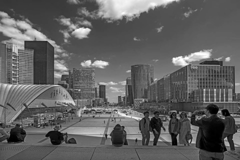 View from the Grand Arche of La Défence, the New High City District, the largest office district in