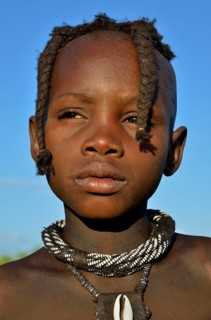 Himba girl, portrait, Omohanja, Kaokoland, Kunene, Namibia