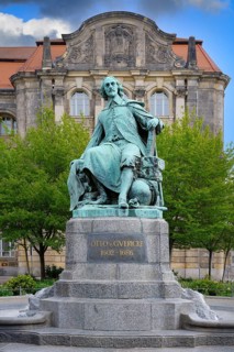 Physicist Otto von Guericke statue, Magdeburg, Saxony Anhalt, Germany