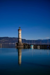 New lighthouse, harbour entrance, Lindau, Bavaria, Lake Constance, Germany