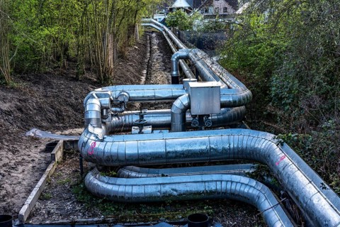 District heating pipeline from UNIPER coal-fired power plant Datteln 4, cogeneration, generation of