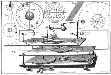 A mechanism for a model of planetary motion by Joseph Clement, 19th century