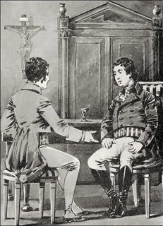 Eduard and the Mittler, scene from the novel Elective Affinities, Die Wahlverwandtschaften by