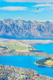 Paragliding over Queenstown, Queenstown, South Island, New Zealand