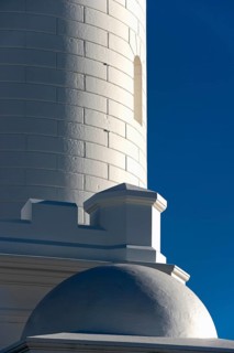 Lighthouse, detail, play of light, sun, sunlight, architecture, design, building, blue sky,