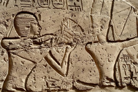 Luxor, Egypt. February 12th 2009 Pharaonic inscriptions at the ancient Egyptian ruins beside the