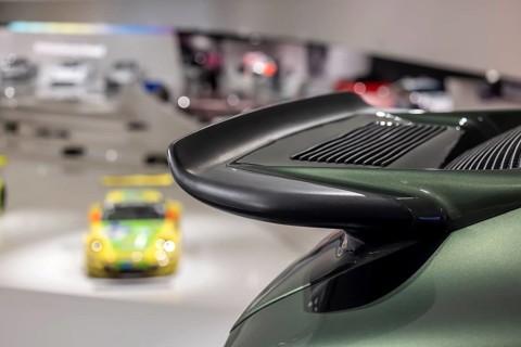 Porsche Museum Stuttgart-Zuffenhausen. The automotive museum of Dr. Ing. h.c. F. Porsche AG shows