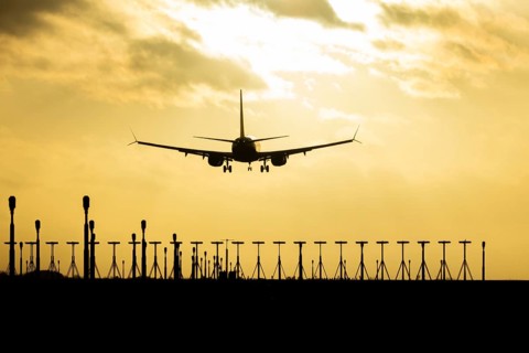 Boeing 737 commercial passenger airliner jet aircraft of Ryanair airways in flight on approach to