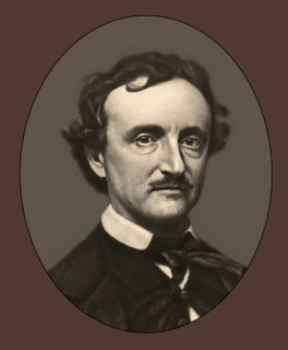 Portrait of Edgar Allan Poe, 1809 – 1849, American writer, digitally edited according to a