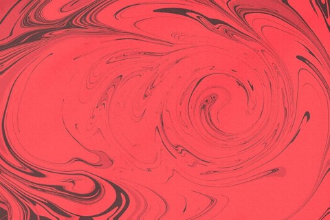This image presents a dynamic abstract pattern with swirling red and black tones, ideal for