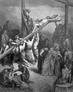 Jesus on the cross, exaltation of the Cross, John chapter 19, verse 18, skull place, Golgate, nail,