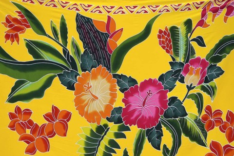 Pareo, colourful beach towel, wrap, wrap skirt, floral pattern, light, Tahiti, French Polynesia