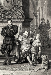 Götz and his son Charles, scene from Götz von Berlichingen, drama by Johann Wolfgang von Goethe