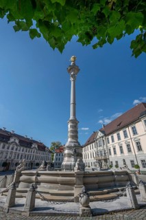 St Mary's Fountain with Marian Column, erected between 1777 and 1780, Residenzplatz, Eichstätt,