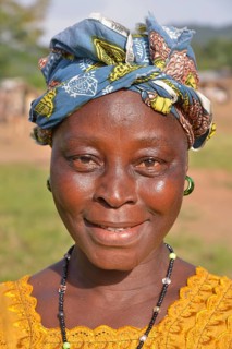 Portrait of a woman in traditional dress, Waiima, Kono District, Sierra Leone