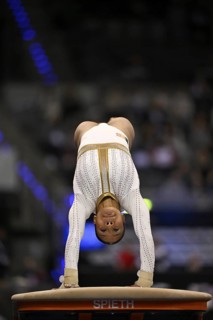 Camille Galand BEL Vault Action Gymnastics, EnBW DTB-Pokal, Porsche-Arena, Stuttgart,