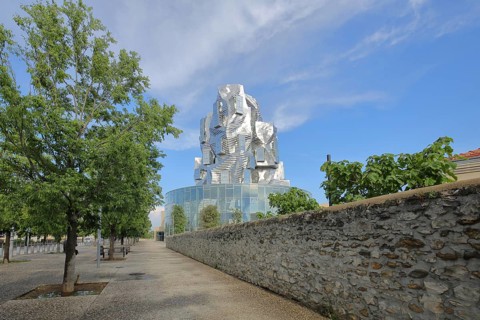 Modern building Tour Luma 56m high by architect Frank Gehry 2021, Arles, Bouches-du-Rhône,