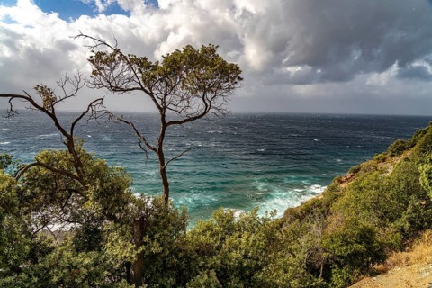 Landscape on the west coast of Cap Corse, Corsica, France