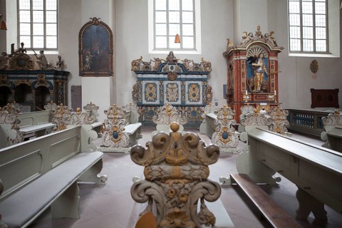 The abbey church, St. Stephanus and St. Vitus, Abbey Castle Corvey in Hoexter, Weserbergland, North