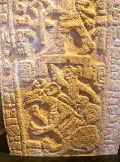 Stela of deer sacrifice from Dzibilnocac, Late Classical period, museum of Mayan Archaeology,
