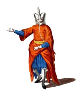Historical clothing, fashion in the course of time, clothing of a Janissary around 1700, in the