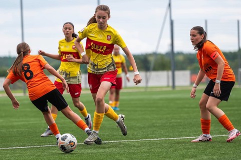 LUBIN, POLAND - SEPTEMBER 11, 2024: Football women match Polish Central Youth League CLJ U-16