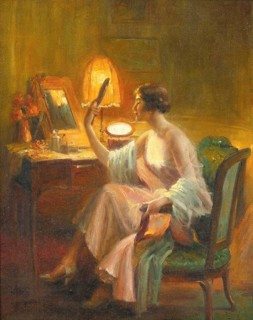 Le Boudoir is one of the most famous works by the French painter Delphin Enjolras (1857-1945) . a