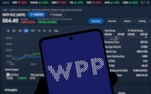Dhaka, Bangladesh- 5 Dec 2024: WPP logo is displayed on smartphone. WPP plc is a British