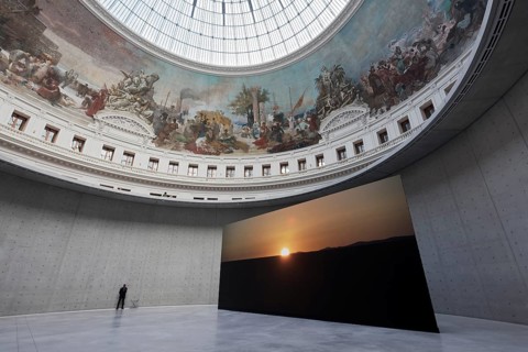 Bourse de Commerce, Pinault Collection, historic rotunda with concrete cylinder by architect Tadao