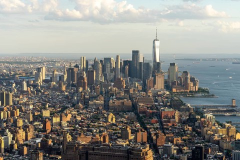 Lower Manhattan skyline, Edge, New York, USA