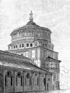 Dominican Church of Santa Maria delle Grazie, UNESCO World Heritage Site, broad round tower, Milan,
