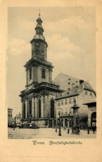 Historical postcard, picture postcard, Trinity Church in Worms, Rhineland-Palatinate, Germany,