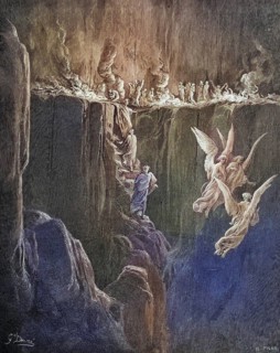 Illustration for Purgatorio by Dante Alighieri Canto by Gustave Dore 1832-1883, French artist,