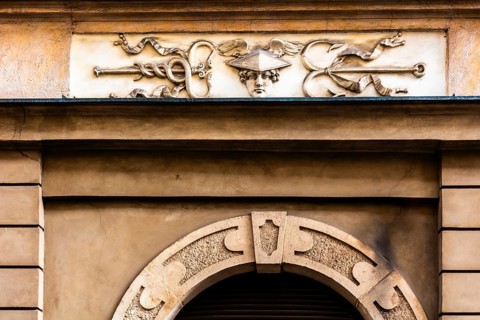 Details of the old town lanes, Krakow, Poland