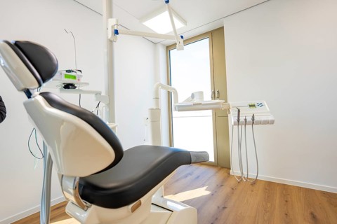Modern dental practice with bright equipment and a dental chair, dentist, medical center at Health