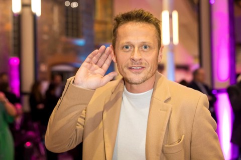 Roman Knizka in front of the German Audio Film Awards ceremony at the Colosseum cinema in Berlin on