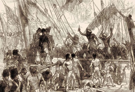 Maratha sailors boarding the East India Company ship Ranger, 5 April 1783, From British Battles on