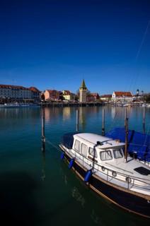 Yacht, boat, mangturm, harbor, old town, Lindau, Bavaria, Lake Constance, Germany
