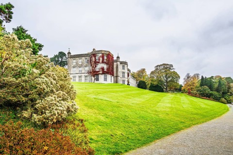 Autumn colors over Plas Newydd House and Gardens and Parkland, Llanfairpwllgwyngyll, Anglesey,