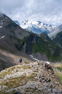 Hikers in the high mountains, Lasörling Höhenweg, Lasörling Höhenweg, Austria