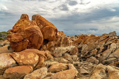 Rock formation on the coast near Tizzano, Sartene, Corsica, France