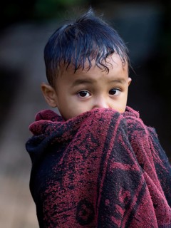 Boy with towel, Tana Toraja, Sulawesi, Indonesia