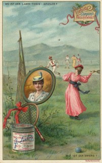 Picture series Riddle, where is the Lawn Tennis Player, Liebig picture, digitally restored