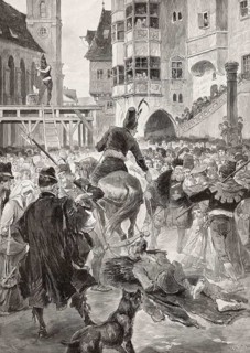 A criminal is dragged to execution Germany, Europe, 16th century