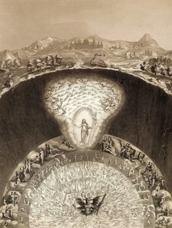 Christ descends into limbo, Steel engraving 1853, digitally restored